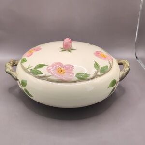 Vintage Franciscan Desert Rose Fine Earthenware 7" Covered Vegetable Bowl
